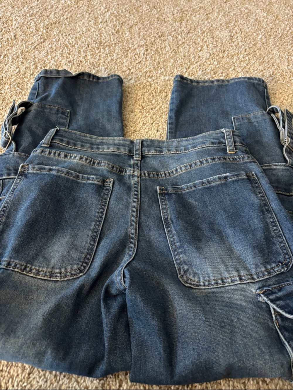 Disclosure Blue Washed Cargo Jeans Size 1/25 Ladies - Picture 5 of 7